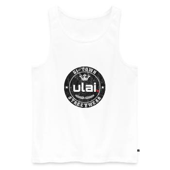 GI-TOWN Streetwear - Ulai - vintage retro - Men's Premium Organic Tank Top - white - Front - AI Model Male 178 light (178cm)