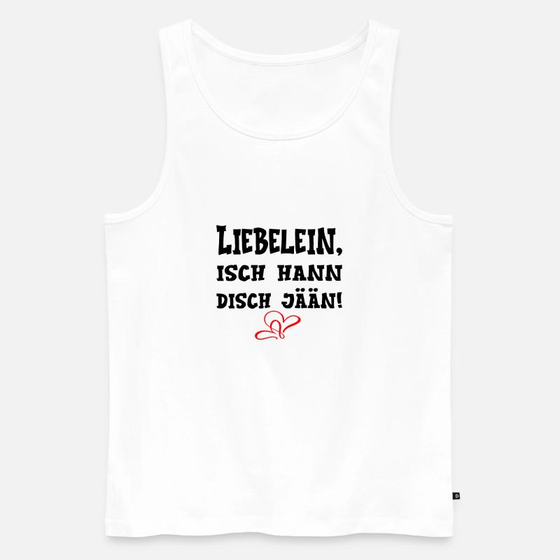 Koeln Koelsch Liebelein è Hannisch Jaenn - Canottiera ecologica premium da uomo - bianco