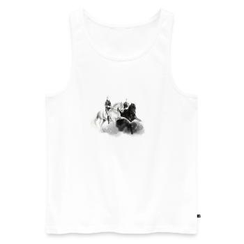 Spanischer Gruß - Männer Premium Bio Tank Top - Weiß - Vorne - AI Model Male 178 light (178cm)