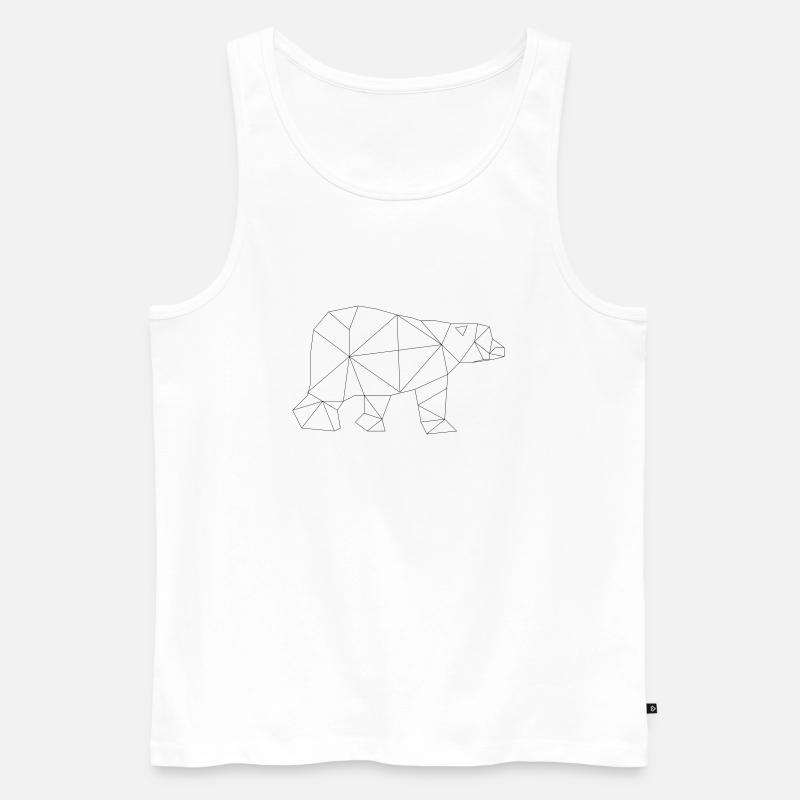 Low Poly Art - Eisbär - Männer Premium Bio Tank Top - Weiß
