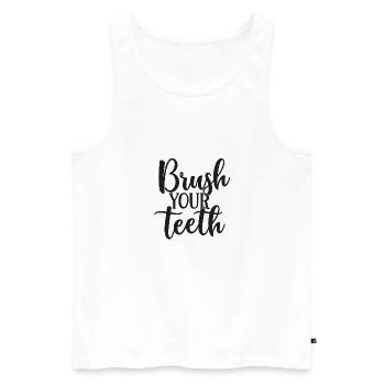 Brush your teeth - Men's Premium Organic Tank Top - white - Front - Michal (187cm)