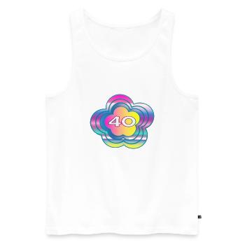 40 YEARS. 40th ANNIVERSARY. BIRTHDAY 40 YEARS. 40 - Men's Premium Organic Tank Top - white - Front - Michal (187cm)