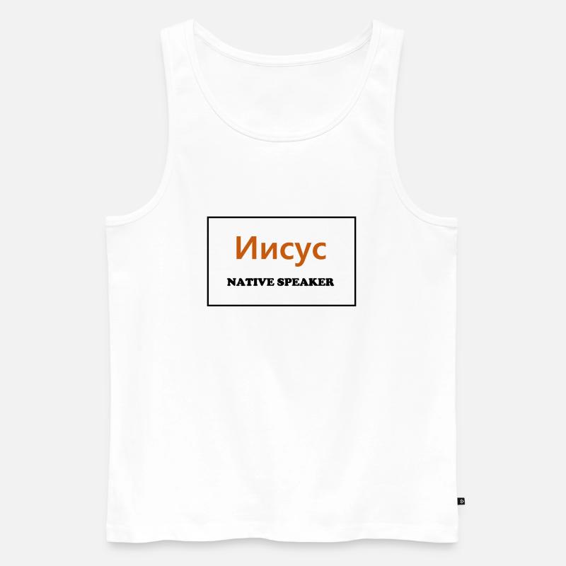 Native Speaker, russisch - Männer Premium Bio Tank Top - Weiß