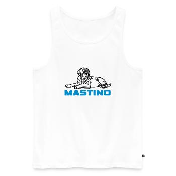 mastino © - www.dog-power.nl - Männer Premium Bio Tank Top - Weiß - Vorne - Michal (187cm)