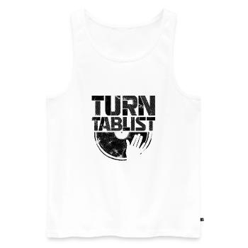 Turntablist Dj Mix Vinyl Hip-Hop Music - Men's Premium Organic Tank Top - white - Front - AI Model Male 178 light (178cm)