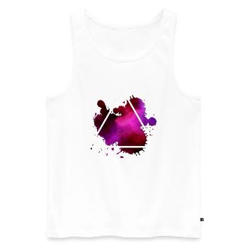 triangle purple Dreieck lila - Männer Premium Bio Tank Top - Weiß - Vorne - AI Model Male 178 light (178cm)
