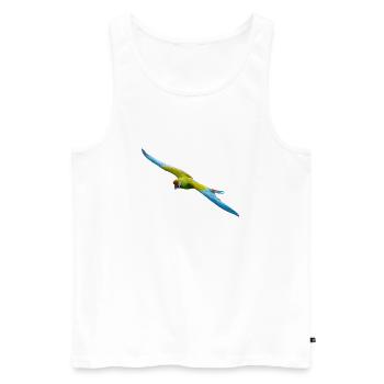 Parrot, Little Soldier's Macaw Flying, Natural - Men's Premium Organic Tank Top - white - Front - AI Model Male 178 light (178cm)