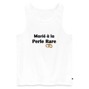 Marié à la Perle rare Mariage - Débardeur bio Premium Homme - blanc - Devant - Michal (187cm)