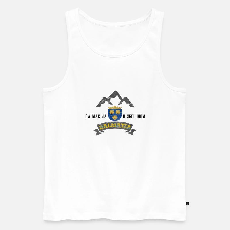 Dalmacija u Srcu mom - Männer Premium Bio Tank Top - Weiß