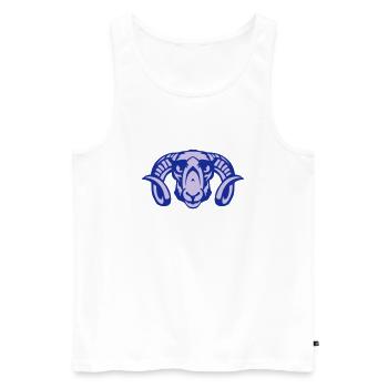 Aries wild animal face cartoon 2 - Men's Premium Organic Tank Top - white - Front - Michal (187cm)