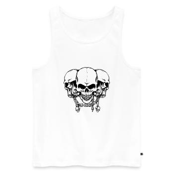 Skull, skulls with chains - Men's Premium Organic Tank Top - white - Front - AI Model Male 178 light (178cm)