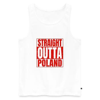 STRAIGHT OUTTA POLAND polonais Patrie fière Pologne - Débardeur bio Premium Homme - blanc - Devant - AI Model Male 178 light (178cm)