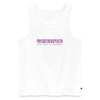 Physiotherapeutin - Ich lasse es krachen - Männer Premium Bio Tank Top - Weiß - Vorne - AI Model Male 178 light (178cm)