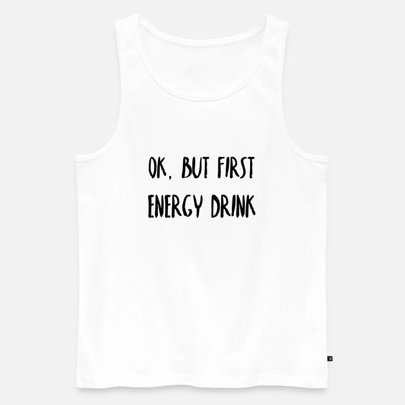 First, Energy Drink - Männer Premium Bio Tank Top - Weiß