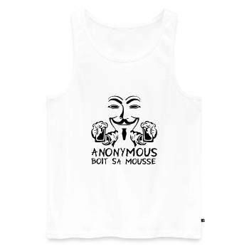 anonym Schaum Alkohol trinken Bier humou - Männer Premium Bio Tank Top - Weiß - Vorne - AI Model Male 178 light (178cm)