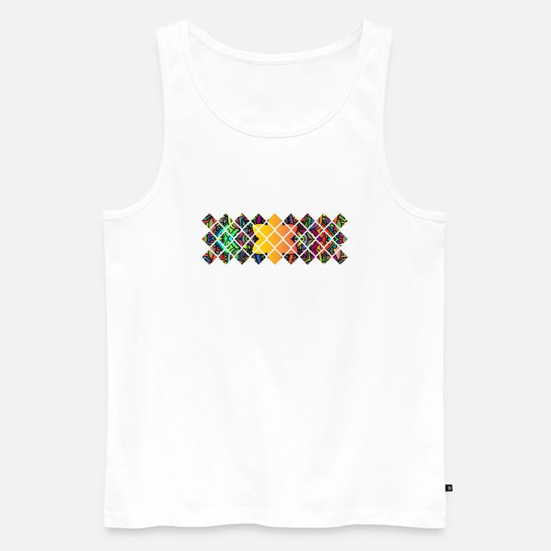 Muster Mandala - Männer Premium Bio Tank Top - Weiß