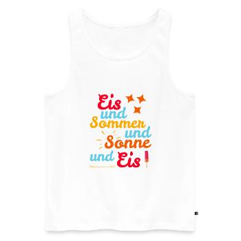 Eis und Sommer und Sonne und Eis - Männer Premium Bio Tank Top - Weiß - Vorne - AI Model Male 178 light (178cm)