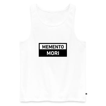 Memento Mori - Men's Premium Organic Tank Top - white - Front - AI Model Male 178 light (178cm)