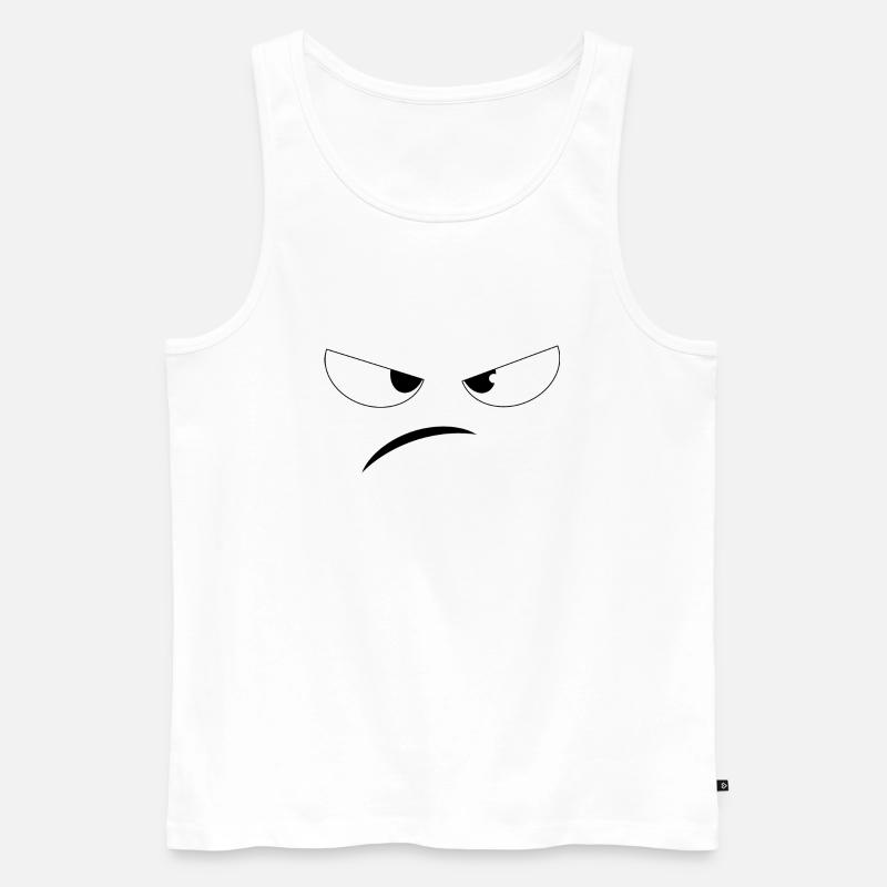 Grumpy Face für hellen Stoff - Männer Premium Bio Tank Top - Weiß