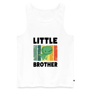 LITTLE BROTHER Bébé T-Rex et frères et sœurs dinosaures - Débardeur bio Premium Homme - blanc - Devant - Michal (187cm)