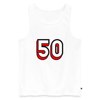 50. HERZLICHEN GLÜCKWUNSCH ZUM GEBURTSTAG. ALLES GUTE ZUM GEBURTSTAG! - Männer Premium Bio Tank Top - Weiß - Vorne - AI Model Male 178 light (178cm)
