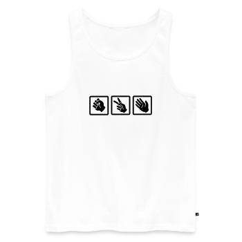 rock paper scissors v2 - Men's Premium Organic Tank Top - white - Front - AI Model Male 178 light (178cm)