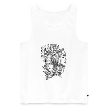 Die Erlösung - Männer Premium Bio Tank Top - Weiß - Vorne - Michal (187cm)