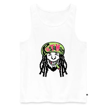 "RastaMan" Marihuana | Cannabis Marihuana | Reggae - Männer Premium Bio Tank Top - Weiß - Vorne - AI Model Male 178 light (178cm)