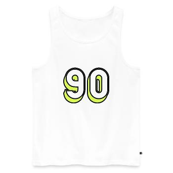 90. BIRTHDAY. HAPPY BIRTHDAY - Men's Premium Organic Tank Top - white - Front - AI Model Male 178 light (178cm)