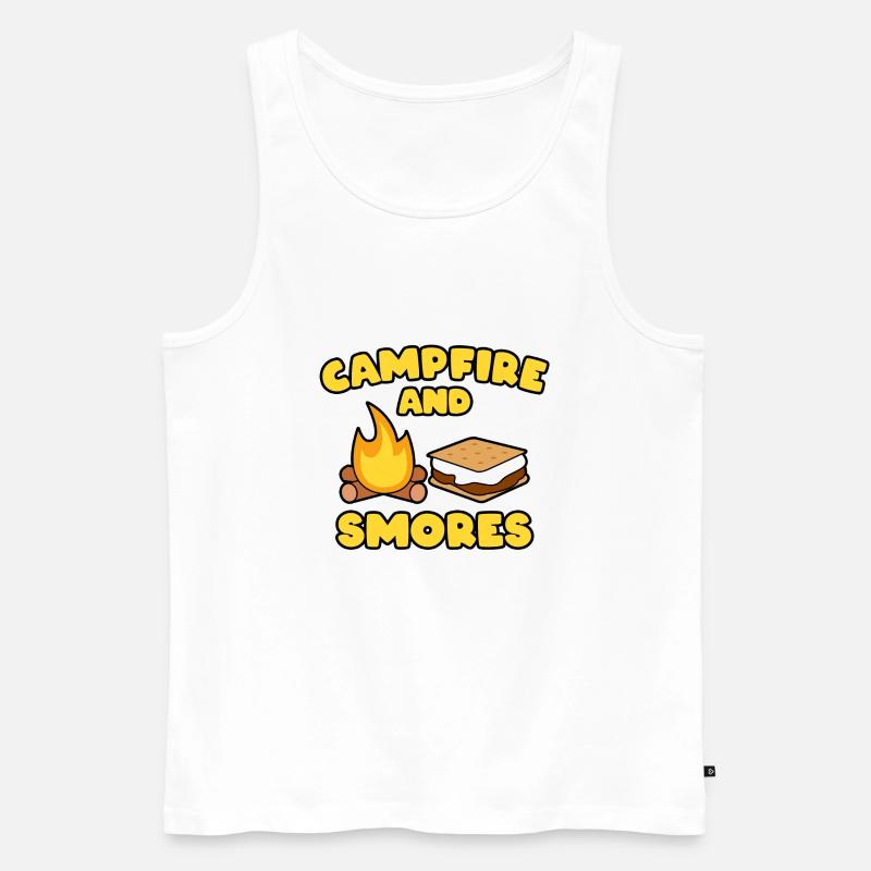 CAMPFIRE & SMORES - Männer Premium Bio Tank Top - Weiß