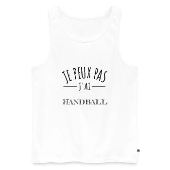 je peux pas j’ai handball humour joueur sport - Débardeur bio Premium Homme - blanc - Devant - Michal (187cm)