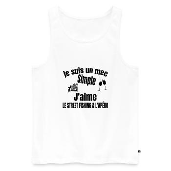 street fishing et apéro - Débardeur bio Premium Homme - blanc - Devant - Michal (187cm)