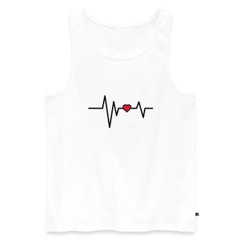 Pulsation cardiaque - Débardeur bio Premium Homme - blanc - Devant - AI Model Male 178 light (178cm)