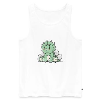 Dinosaur Triceratops - Men's Premium Organic Tank Top - white - Front - Michal (187cm)