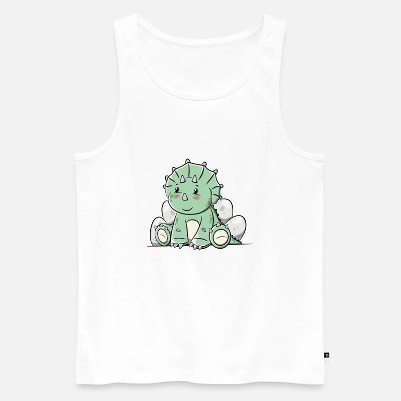 DinosaurierTriceratops - Männer Premium Bio Tank Top - Weiß