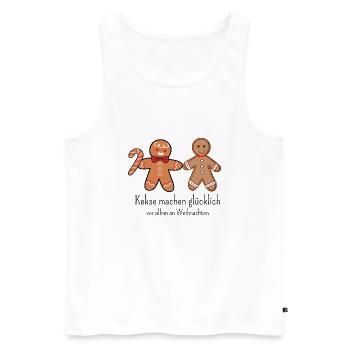 Kekse machen glücklich - Männer Premium Bio Tank Top - Weiß - Vorne - Michal (187cm)