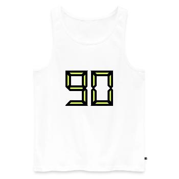 90. HAPPY BIRTHDAY. HAPPY BIRTHDAY - Men's Premium Organic Tank Top - white - Front - Michal (187cm)