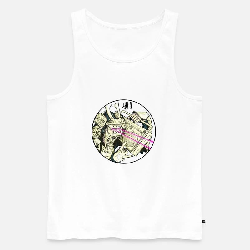 7 Apparel - Gorilla Samurai - Männer Premium Bio Tank Top - Weiß
