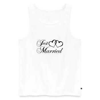 just_married_coeur - Débardeur bio Premium Homme - blanc - Devant - Michal (187cm)