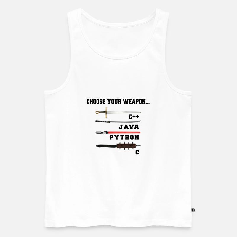 Wähle deine Waffe - Männer Premium Bio Tank Top - Weiß