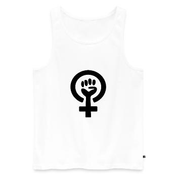 Frauenpower - Männer Premium Bio Tank Top - Weiß - Vorne - Michal (187cm)