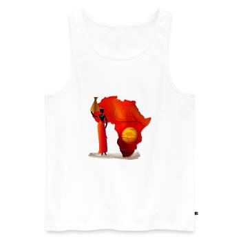 Afrique - Débardeur bio Premium Homme - blanc - Devant - Michal (187cm)