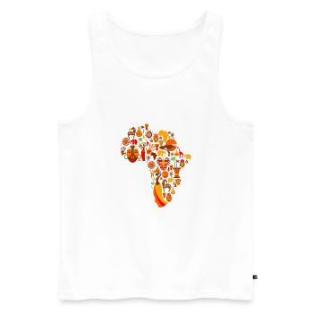 Afrique - Débardeur bio Premium Homme - blanc - Devant - Michal (187cm)