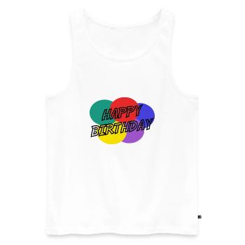ALLES GUTE ZUM GEBURTSTAG. ALLES GUTE ZUM GEBURTSTAG. JAHRESTAG. - Männer Premium Bio Tank Top - Weiß - Vorne - Michal (187cm)