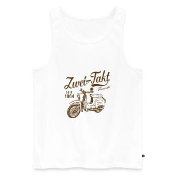 Simson Schwalbe Zweitakt Freunde - Männer Premium Bio Tank Top - Weiß - Vorne - AI Model Male 178 light (178cm)