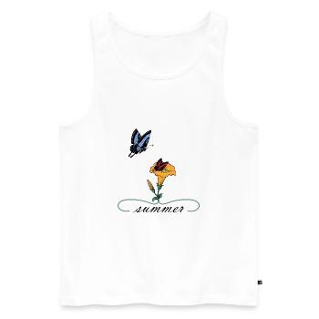 Summer summer butterflies - Men's Premium Organic Tank Top - white - Front - AI Model Male 178 light (178cm)