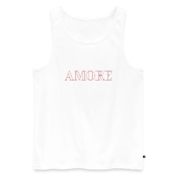AMORE AMOUR EN ITALIEN idée cadeau fête des mères - Débardeur bio Premium Homme - blanc - Devant - Michal (187cm)