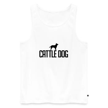 CATTLE DOG Race chien chien Wilsigns - Débardeur bio Premium Homme - blanc - Devant - Michal (187cm)