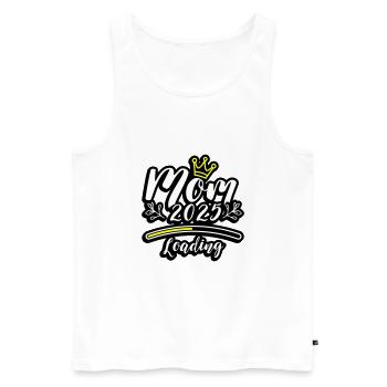 Mama 2025 Loading Mom - Männer Premium Bio Tank Top - Weiß - Vorne - AI Model Male 178 light (178cm)