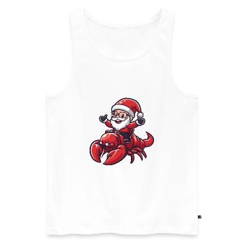 Crabe homard Père Noël - Débardeur bio Premium Homme - blanc - Devant - Michal (187cm)